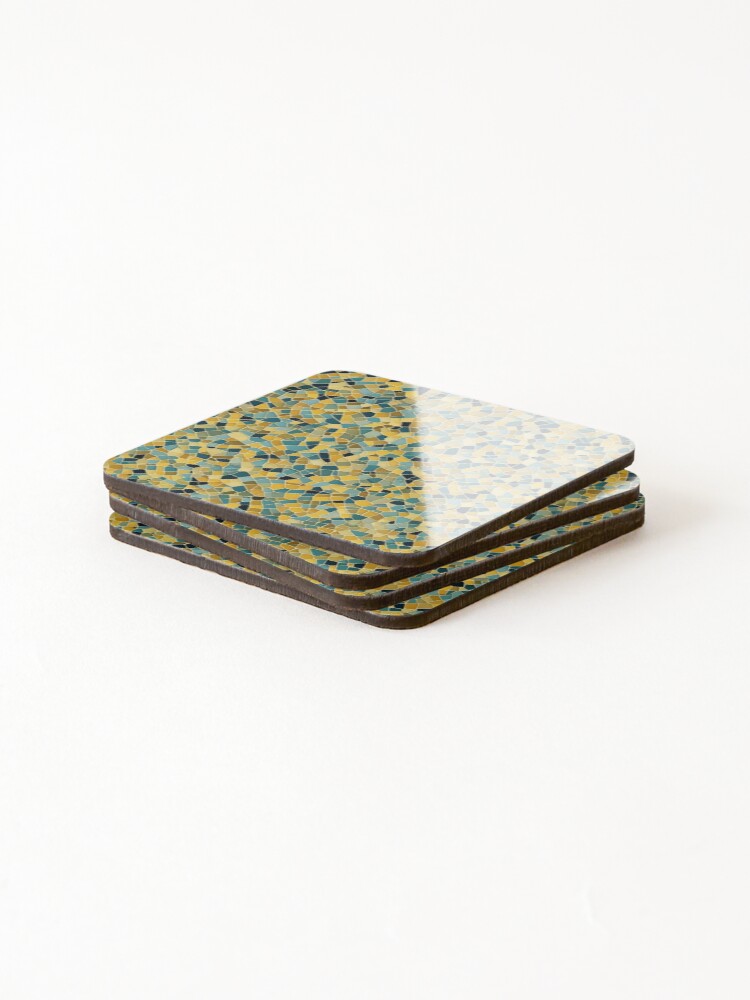 Thumbnail 4 of 5, Coasters (Set of 4), Abstract Yellow Inlay Pattern designed and sold by calibrit.