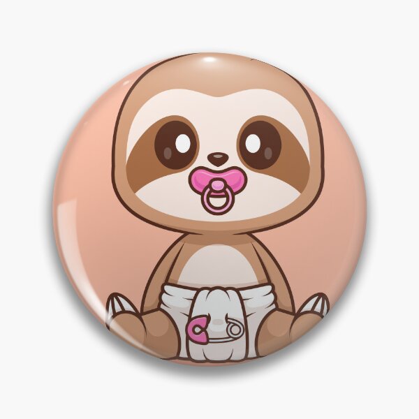 Item preview, Cute Baby Sloth Wearing Pacifier and Diaper Cartoon Vector Icon - Adorable Animal Nature Illustration designed and sold by hjian8219.