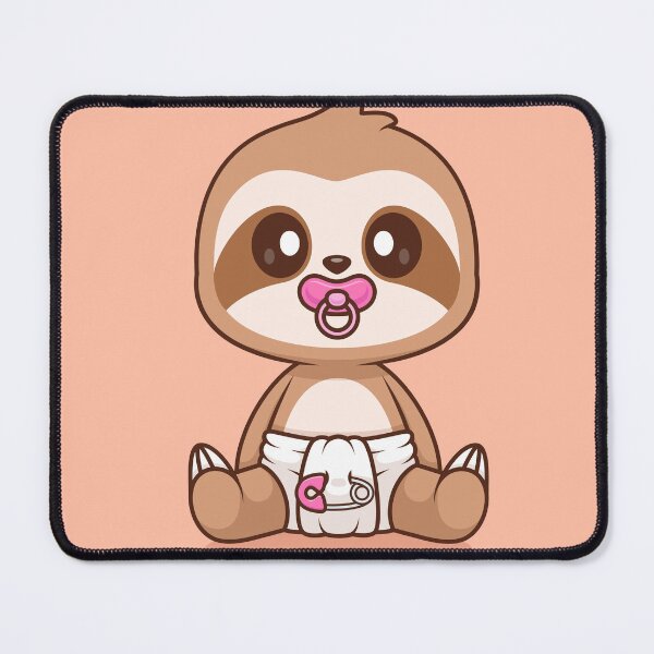 Item preview, Cute Baby Sloth Wearing Pacifier and Diaper Cartoon Vector Icon - Adorable Animal Nature Illustration designed and sold by hjian8219.