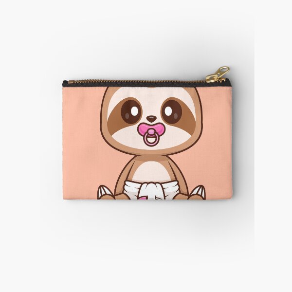 Item preview, Cute Baby Sloth Wearing Pacifier and Diaper Cartoon Vector Icon - Adorable Animal Nature Illustration designed and sold by hjian8219.