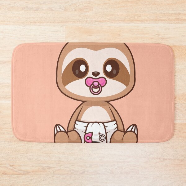 Item preview, Cute Baby Sloth Wearing Pacifier and Diaper Cartoon Vector Icon - Adorable Animal Nature Illustration designed and sold by hjian8219.