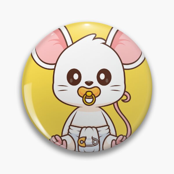 Item preview, Cute Baby Mouse Wearing Pacifier and Diaper Cartoon Vector Icon - Adorable Animal Nature Illustration designed and sold by hjian8219.