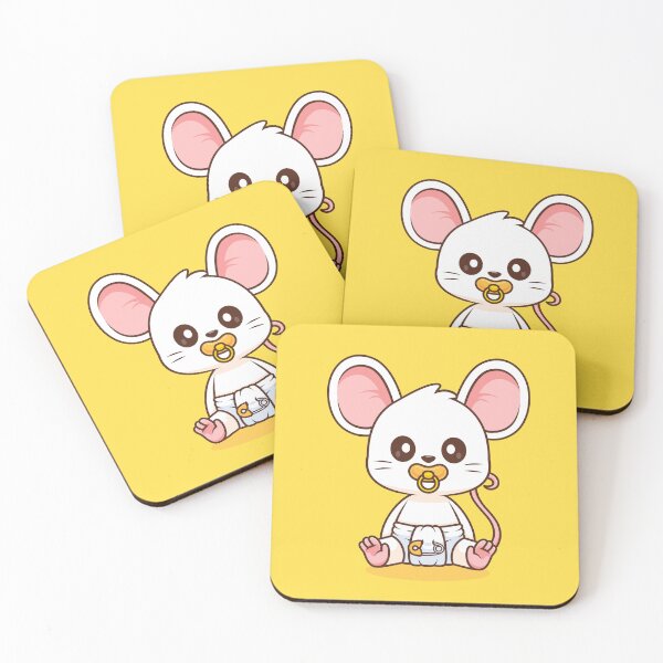 Item preview, Cute Baby Mouse Wearing Pacifier and Diaper Cartoon Vector Icon - Adorable Animal Nature Illustration designed and sold by hjian8219.