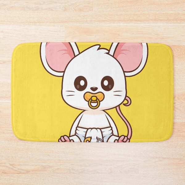 Item preview, Cute Baby Mouse Wearing Pacifier and Diaper Cartoon Vector Icon - Adorable Animal Nature Illustration designed and sold by hjian8219.