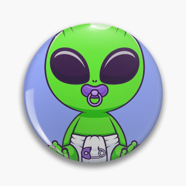 Item preview, Cute Baby Alien Wearing Pacifier and Diaper Cartoon Vector Icon - Adorable Science and Technology Illustration designed and sold by hjian8219.