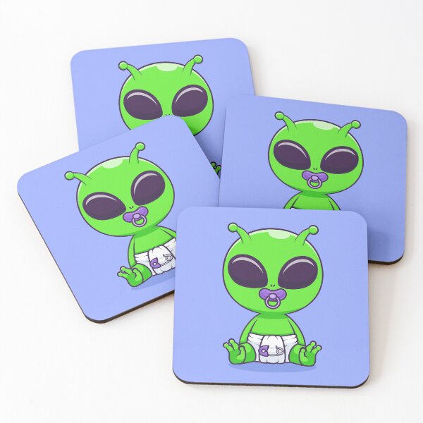Item preview, Cute Baby Alien Wearing Pacifier and Diaper Cartoon Vector Icon - Adorable Science and Technology Illustration designed and sold by hjian8219.