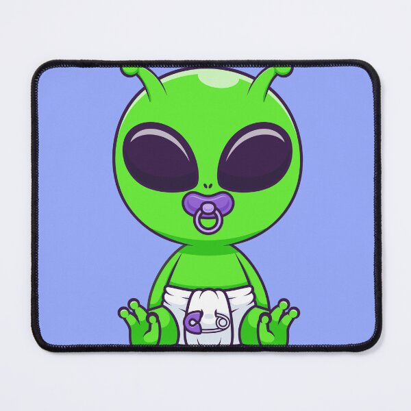 Item preview, Cute Baby Alien Wearing Pacifier and Diaper Cartoon Vector Icon - Adorable Science and Technology Illustration designed and sold by hjian8219.