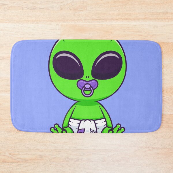 Item preview, Cute Baby Alien Wearing Pacifier and Diaper Cartoon Vector Icon - Adorable Science and Technology Illustration designed and sold by hjian8219.