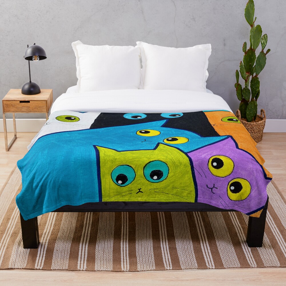 Funky Cats Throw Blanket