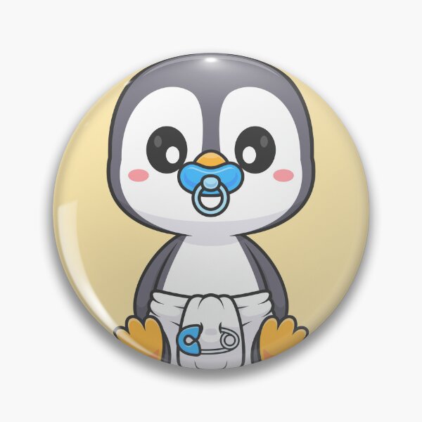 Item preview, Cute Baby Penguin Wearing Pacifier and Diaper Cartoon Vector Icon - Adorable Animal Nature Illustration designed and sold by hjian8219.