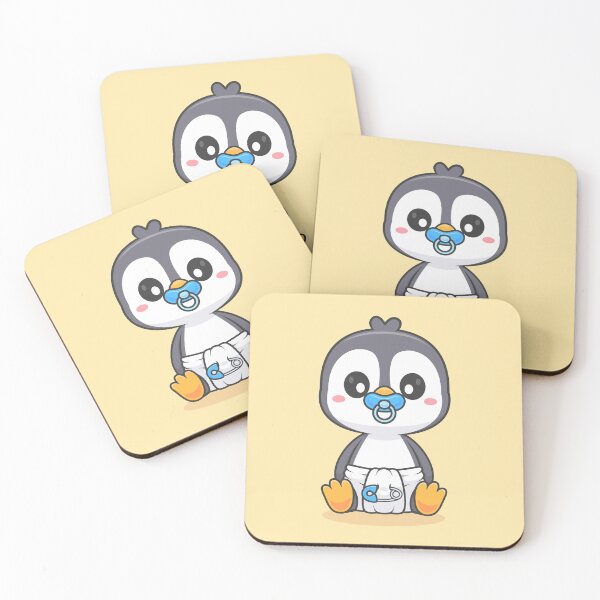 Item preview, Cute Baby Penguin Wearing Pacifier and Diaper Cartoon Vector Icon - Adorable Animal Nature Illustration designed and sold by hjian8219.