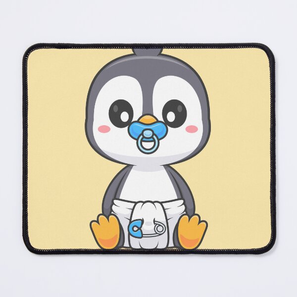 Item preview, Cute Baby Penguin Wearing Pacifier and Diaper Cartoon Vector Icon - Adorable Animal Nature Illustration designed and sold by hjian8219.