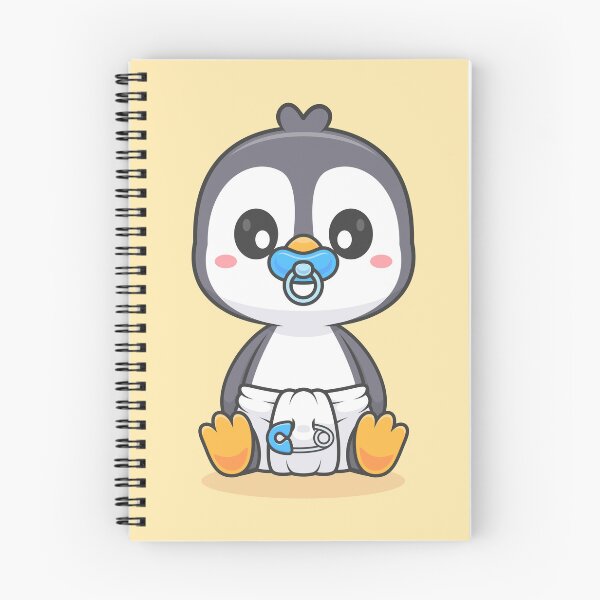 Item preview, Cute Baby Penguin Wearing Pacifier and Diaper Cartoon Vector Icon - Adorable Animal Nature Illustration designed and sold by hjian8219.