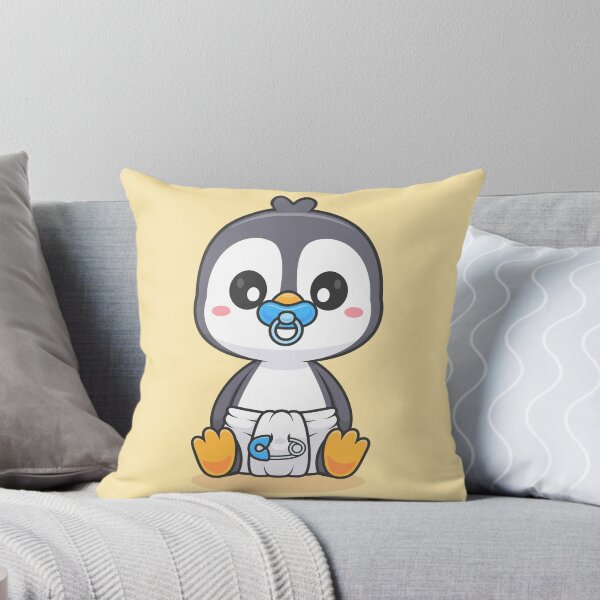 Item preview, Cute Baby Penguin Wearing Pacifier and Diaper Cartoon Vector Icon - Adorable Animal Nature Illustration designed and sold by hjian8219.