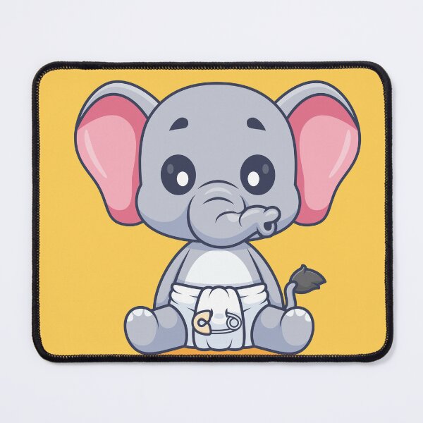 Item preview, Cute Baby Elephant Wearing Pacifier and Diaper Cartoon Vector Icon - Adorable Animal Nature Illustration designed and sold by hjian8219.