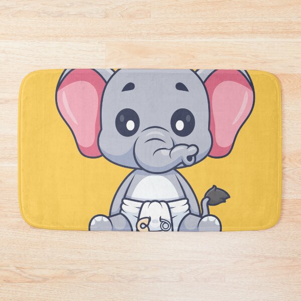 Item preview, Cute Baby Elephant Wearing Pacifier and Diaper Cartoon Vector Icon - Adorable Animal Nature Illustration designed and sold by hjian8219.
