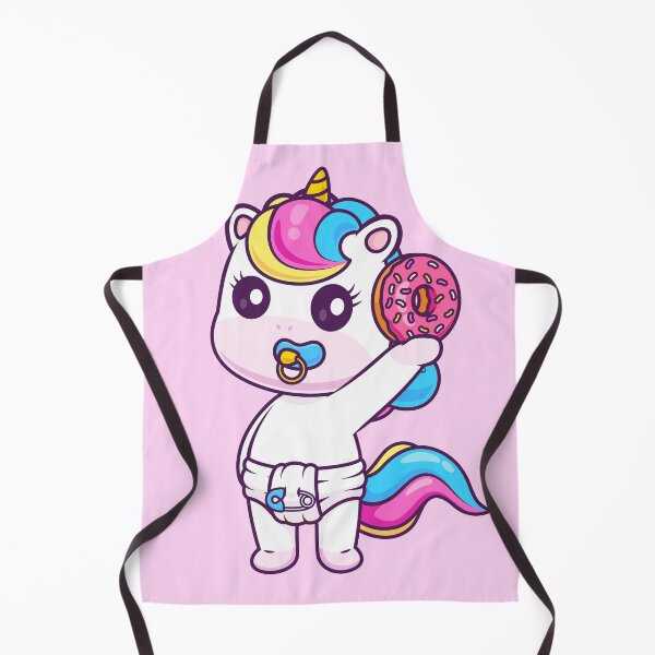 Item preview, Cute Baby Unicorn Holding Donut Cartoon Vector Icon - Adorable Animal and Food Illustration designed and sold by hjian8219.