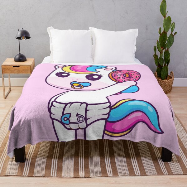 Item preview, Cute Baby Unicorn Holding Donut Cartoon Vector Icon - Adorable Animal and Food Illustration designed and sold by hjian8219.