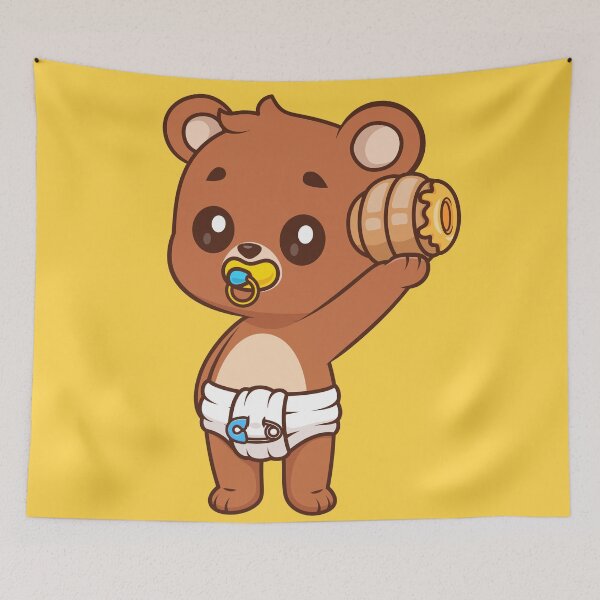 Item preview, Cute Baby Bear Holding Honeycomb Cartoon Vector Icon - Adorable Animal and Food Illustration designed and sold by hjian8219.