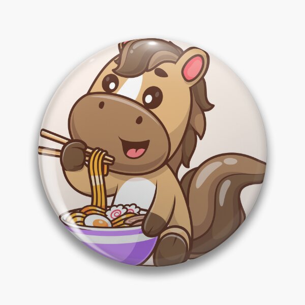 Item preview, Cute Horse Eating Ramen Noodles with Chopsticks Cartoon Vector Icon - Adorable Animal and Food Illustration designed and sold by hjian8219.