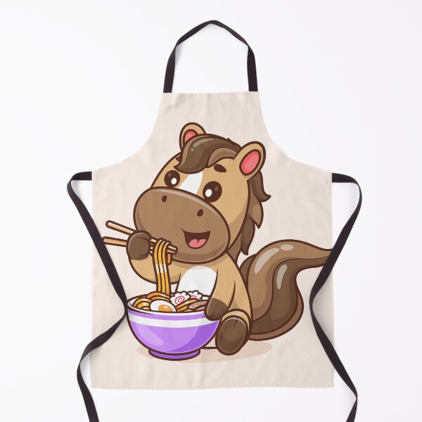 Item preview, Cute Horse Eating Ramen Noodles with Chopsticks Cartoon Vector Icon - Adorable Animal and Food Illustration designed and sold by hjian8219.