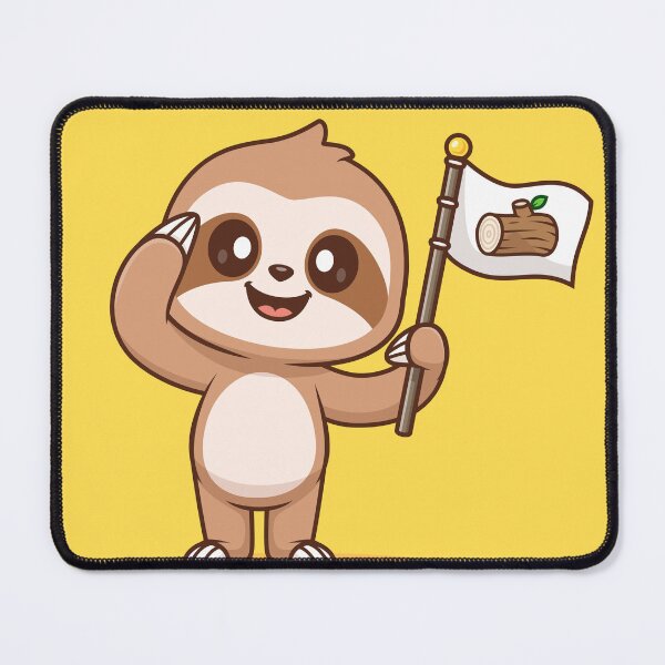 Item preview, Cute Sloth Holding Flag in Respect Pose Cartoon Vector Icon - Adorable Animal and Nature Illustration designed and sold by hjian8219.