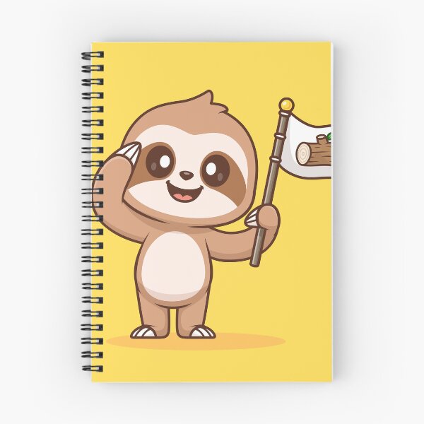 Item preview, Cute Sloth Holding Flag in Respect Pose Cartoon Vector Icon - Adorable Animal and Nature Illustration designed and sold by hjian8219.