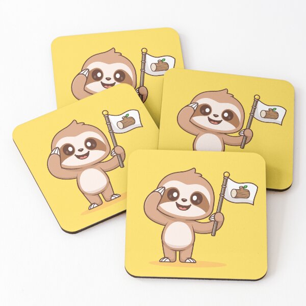 Item preview, Cute Sloth Holding Flag in Respect Pose Cartoon Vector Icon - Adorable Animal and Nature Illustration designed and sold by hjian8219.