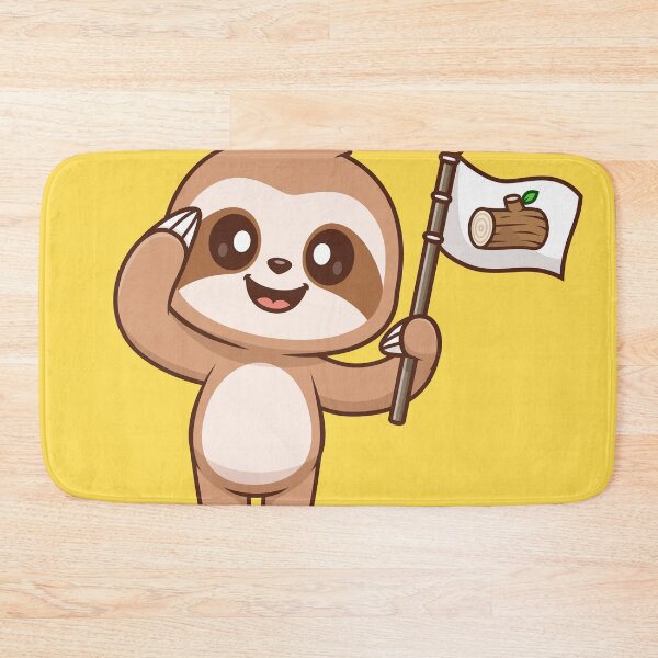 Item preview, Cute Sloth Holding Flag in Respect Pose Cartoon Vector Icon - Adorable Animal and Nature Illustration designed and sold by hjian8219.