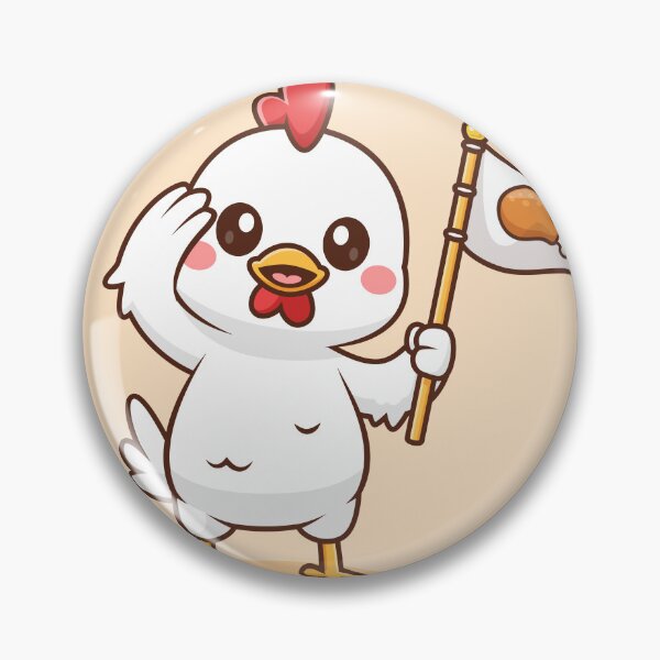 Item preview, Cute Chicken Holding Flag in Respect Pose Cartoon Vector Icon - Adorable Animal and Food Illustration designed and sold by hjian8219.