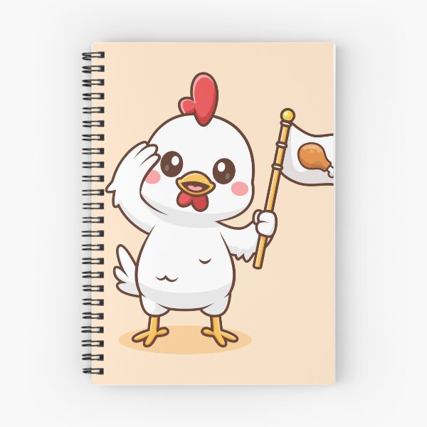 Item preview, Cute Chicken Holding Flag in Respect Pose Cartoon Vector Icon - Adorable Animal and Food Illustration designed and sold by hjian8219.