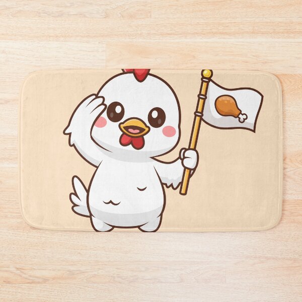 Item preview, Cute Chicken Holding Flag in Respect Pose Cartoon Vector Icon - Adorable Animal and Food Illustration designed and sold by hjian8219.