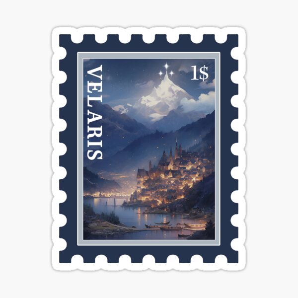 Artikel-Vorschau von Bücherwurm Reise Briefmarke Velaris, designt und verkauft von BookWishEra.