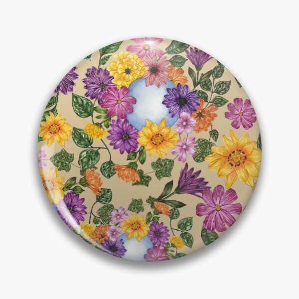 Item preview, Florals Circle Tan Pattern Large designed and sold by greenerybywendy.