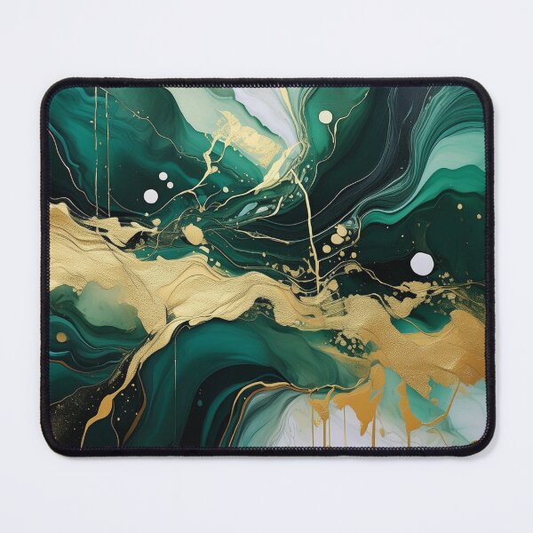 Item preview, Dark green & gold alcohol ink marble texture designed and sold by EnchantedWishes.