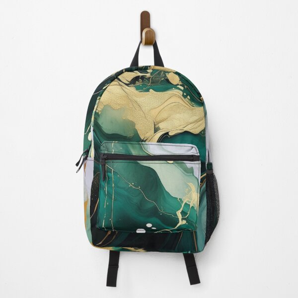 Item preview, Dark green & gold alcohol ink marble texture designed and sold by EnchantedWishes.