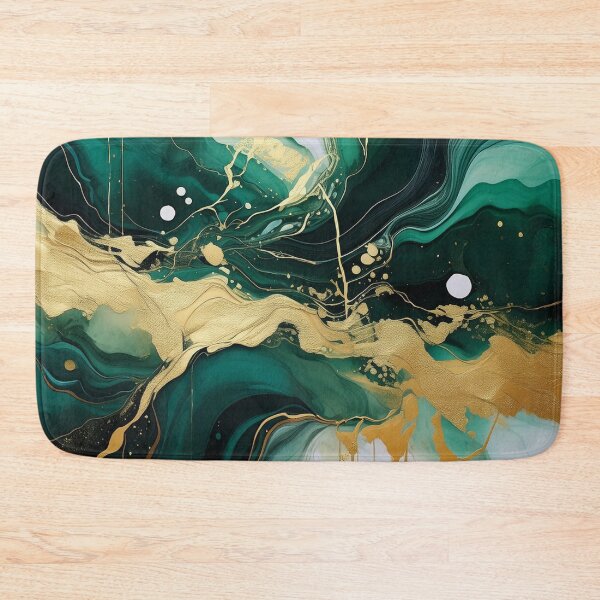 Item preview, Dark green & gold alcohol ink marble texture designed and sold by EnchantedWishes.