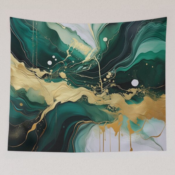 Item preview, Dark green & gold alcohol ink marble texture designed and sold by EnchantedWishes.