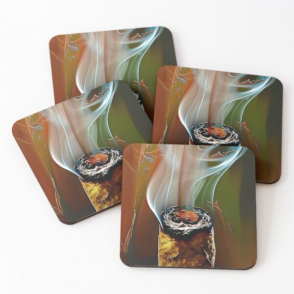 Item preview, Cigar with Glowing Tip Against Vibrant Abstract Background - AI-Generated Art designed and sold by OlfactoART Studio.