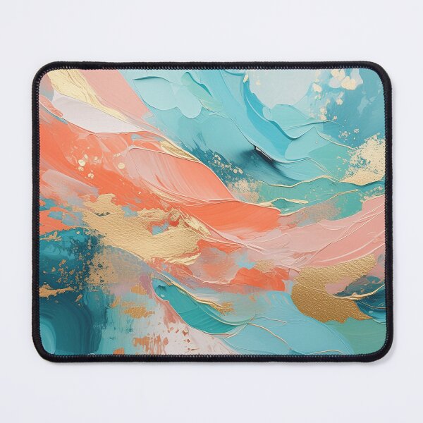 Item preview, Coral, Teal & Gold Abstract Acrylic designed and sold by EnchantedWishes.
