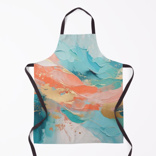 Item preview, Coral, Teal & Gold Abstract Acrylic designed and sold by EnchantedWishes.