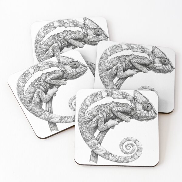Item preview, Chameleon  zentangle designed and sold by CHAEJIMIN.