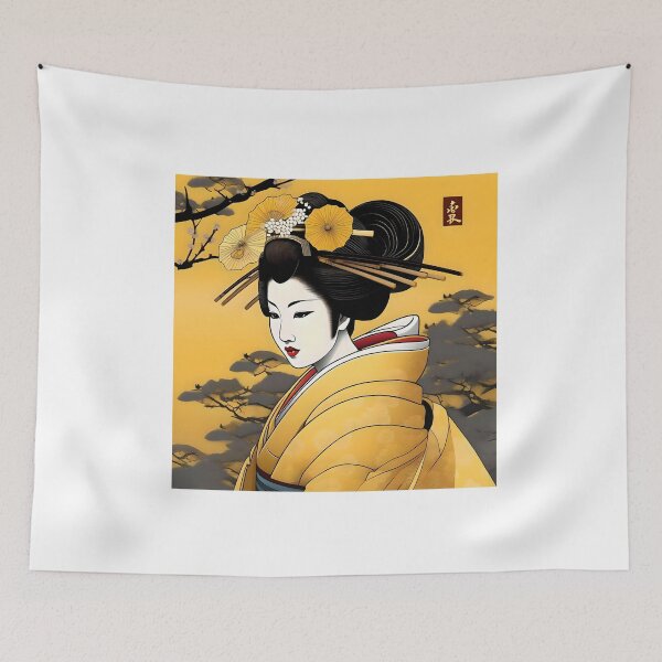Item preview, Japanese Geisha in Yellow B Portrait designed and sold by Oldetimemercan.