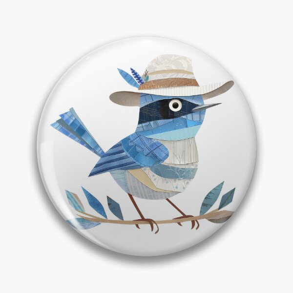 Item preview, Holiday Blue Wren - Kid’s Collage Art designed and sold by LittleDreamsCo.