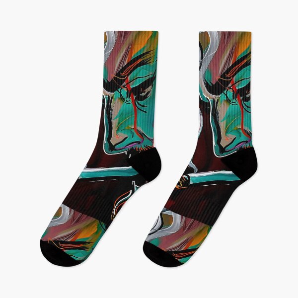 Item preview, Contemplative Cigar Aficionado in Bold Colors and Fluid Lines - Vivid Abstract Art designed and sold by OlfactoART Studio.
