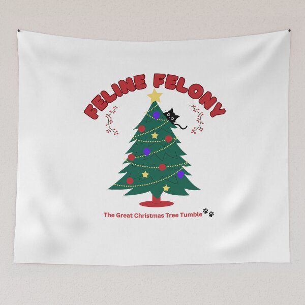 Item preview, Feline Felony Cat in a Christmas Tree designed and sold by LdLdesigns.