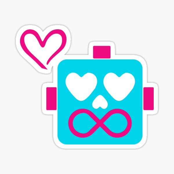 Item preview, Blockhead Love Robot - blue designed and sold by Basic Blockhead.