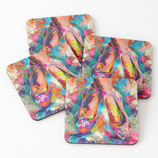 Item preview, colorful abstract graffiti art ballet shoes designed and sold by dcrc.