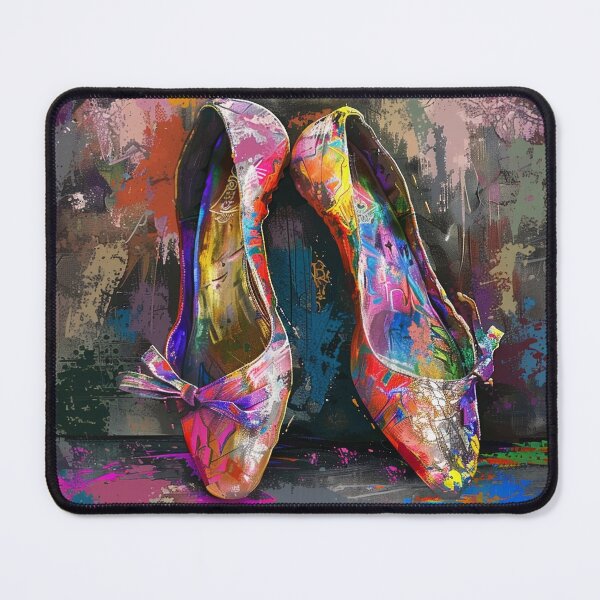Item preview, colorful abstract graffiti art ballet shoes designed and sold by dcrc.
