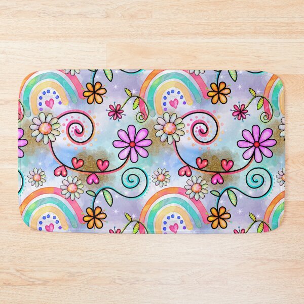 Item preview, Rainbows, Flowers and Hearts Happy Hipy Summer Pattern designed and sold by DaisyHouse.